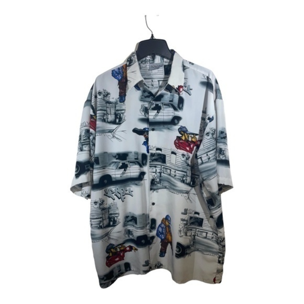 Up Roar Mens Button Shirt Oversized XL Hip Hop Vintage Gangsta Streetwear